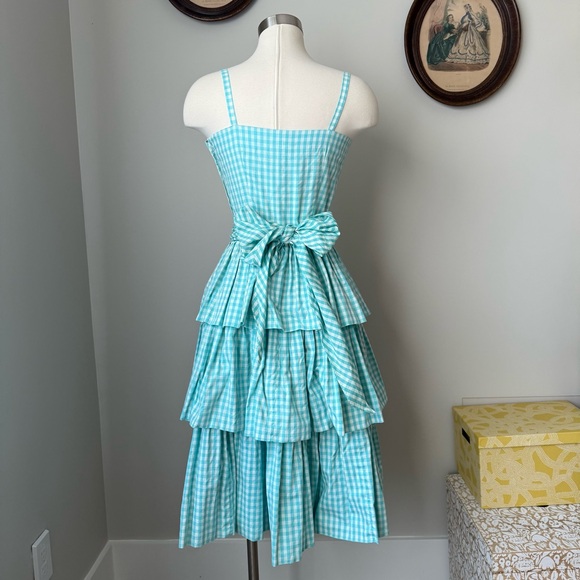 Vintage 1950s Tiered Gingham Garden Party Dress - Picture 4 of 11